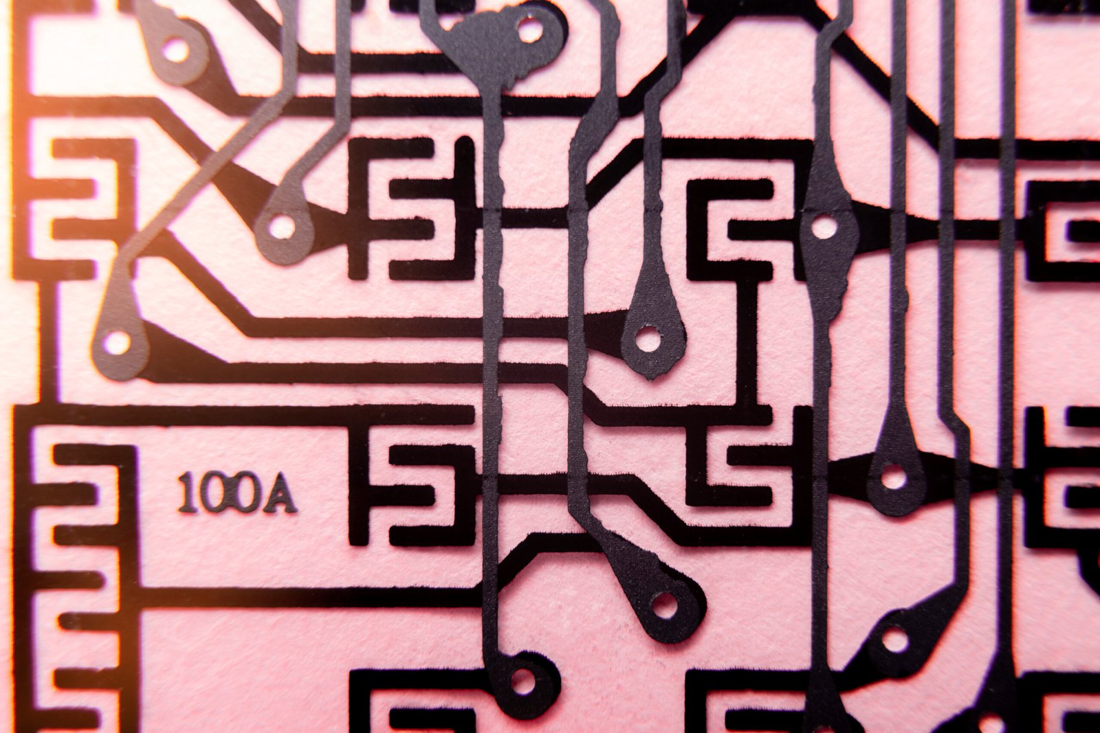 top view circuit board close up